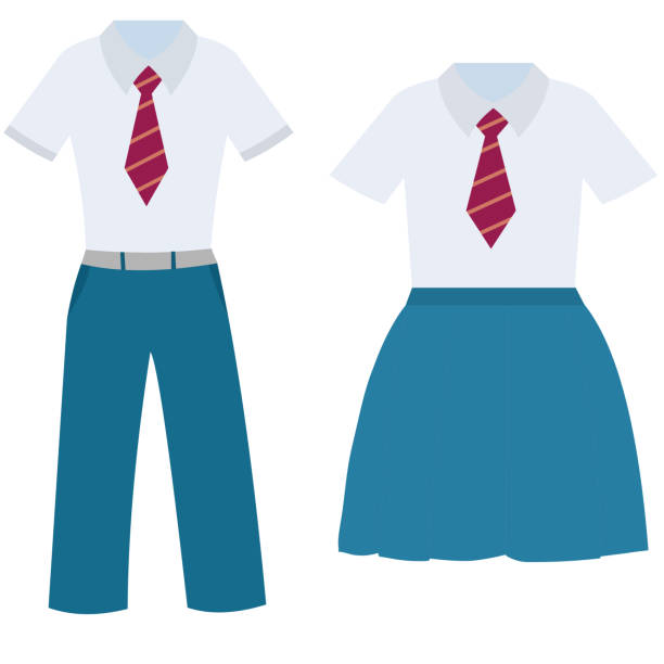 Blue School Uniform - Cartoon Vector Image